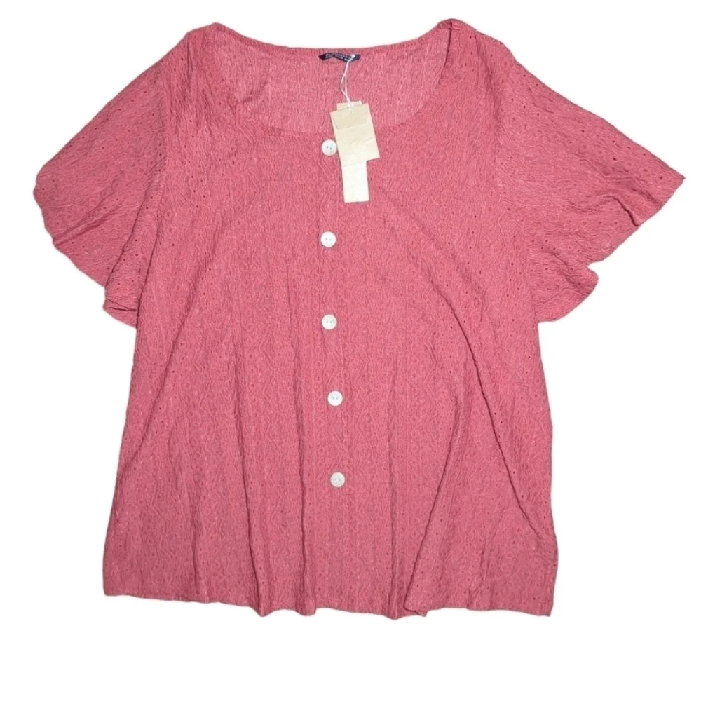 NWT BloomChic Texture Button Detail Top Size 22-24 / 3X - Picture 2 of 7
